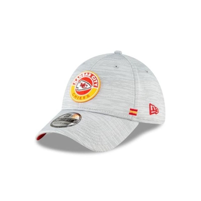 Kansas City Chiefs Gorra | New Era Official NFL Fall Sideline 39thirty Stretch Fit Cap Mexico - Grises